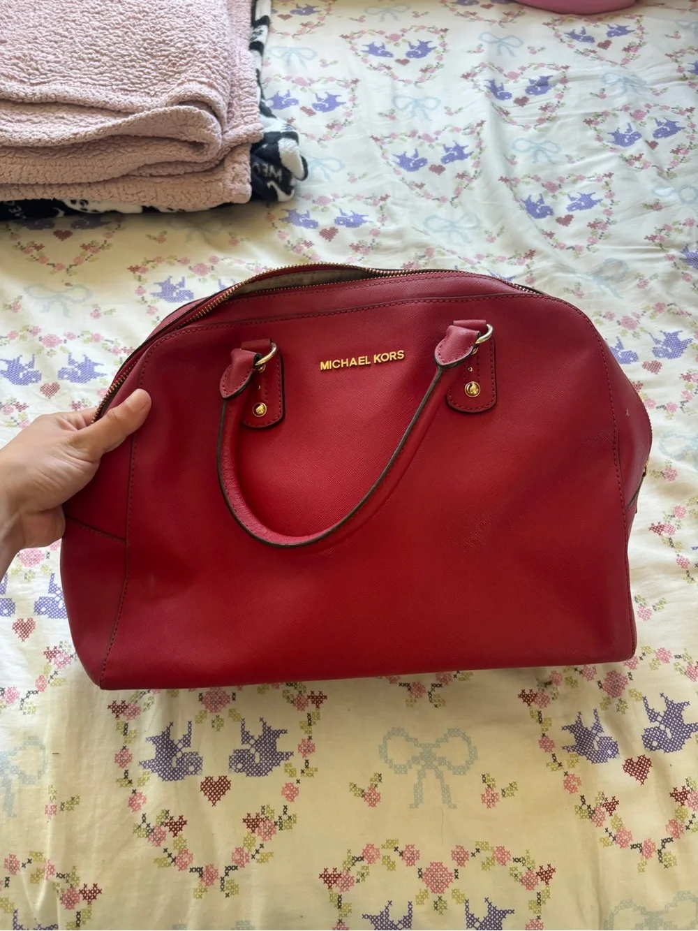Michael Kors Crimson Red Dome Satchel